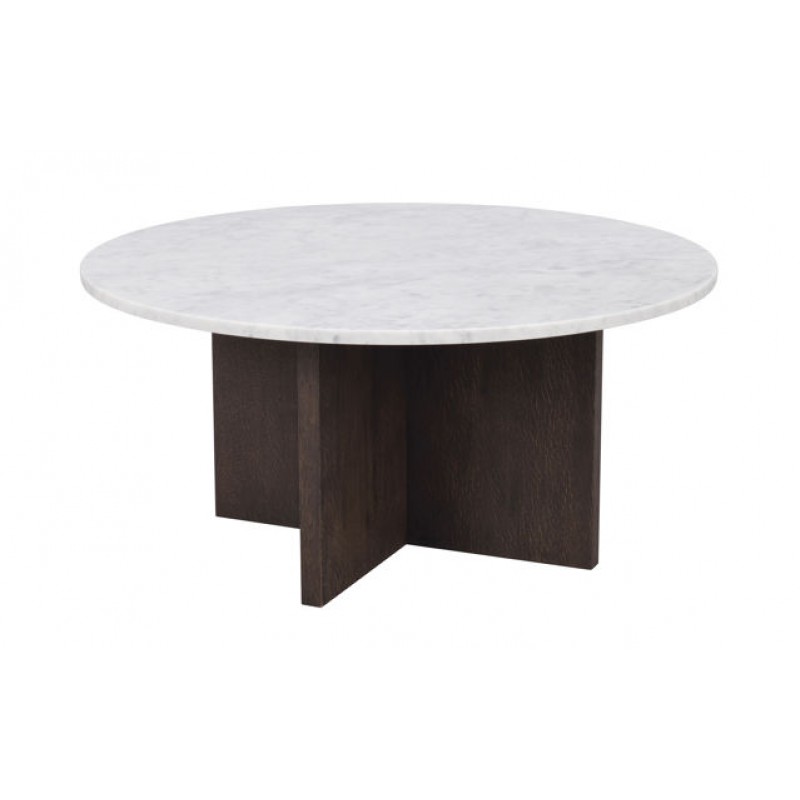 RO Brooksville Coffee Table Round White/Brown